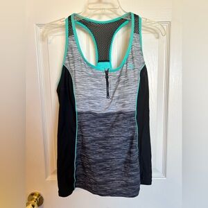 ZeroXposur Gray and Black Tank Top with Teal Accents